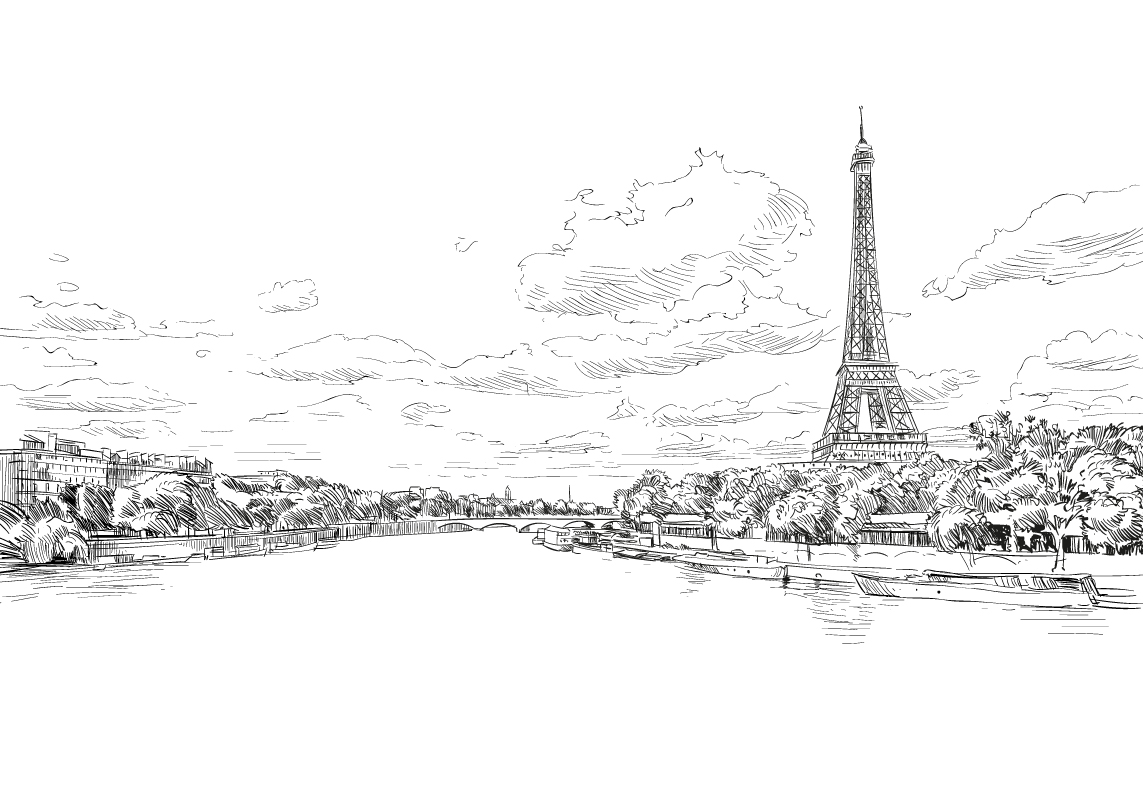 Париж рисунок