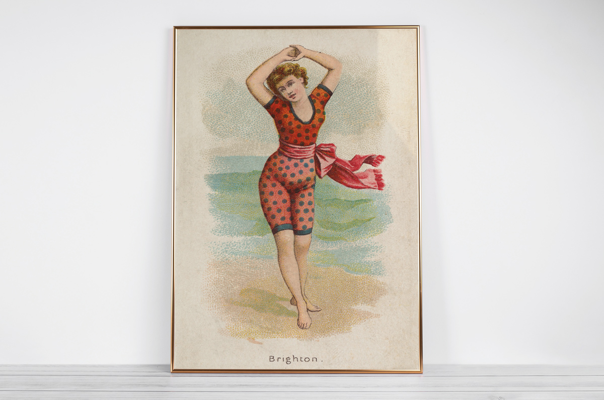 Plakat - Brighton - pocztówka z 1889 r. z serii Kimball Beautiful Bath - fototapeta.shop