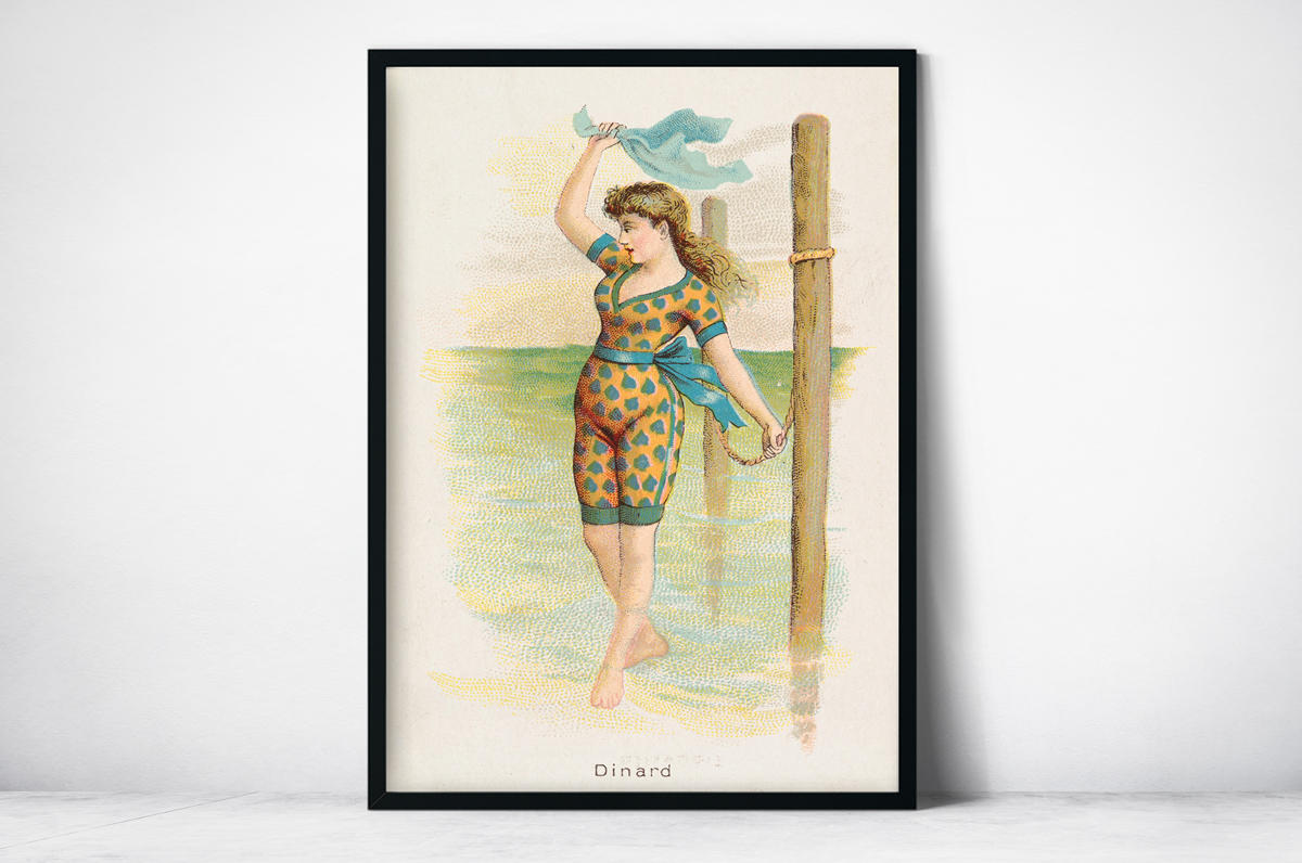 Plakat - Dinard - pocztówka z 1889 r. z serii Kimball Beautiful Bath - fototapeta.shop