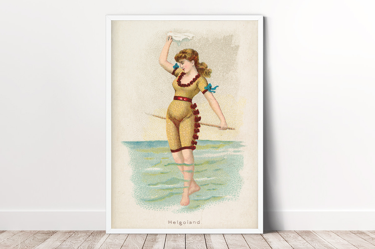 Plakat - Helgoland - pocztówka z 1889 r. z serii Kimball Beautiful Bath - fototapeta.shop