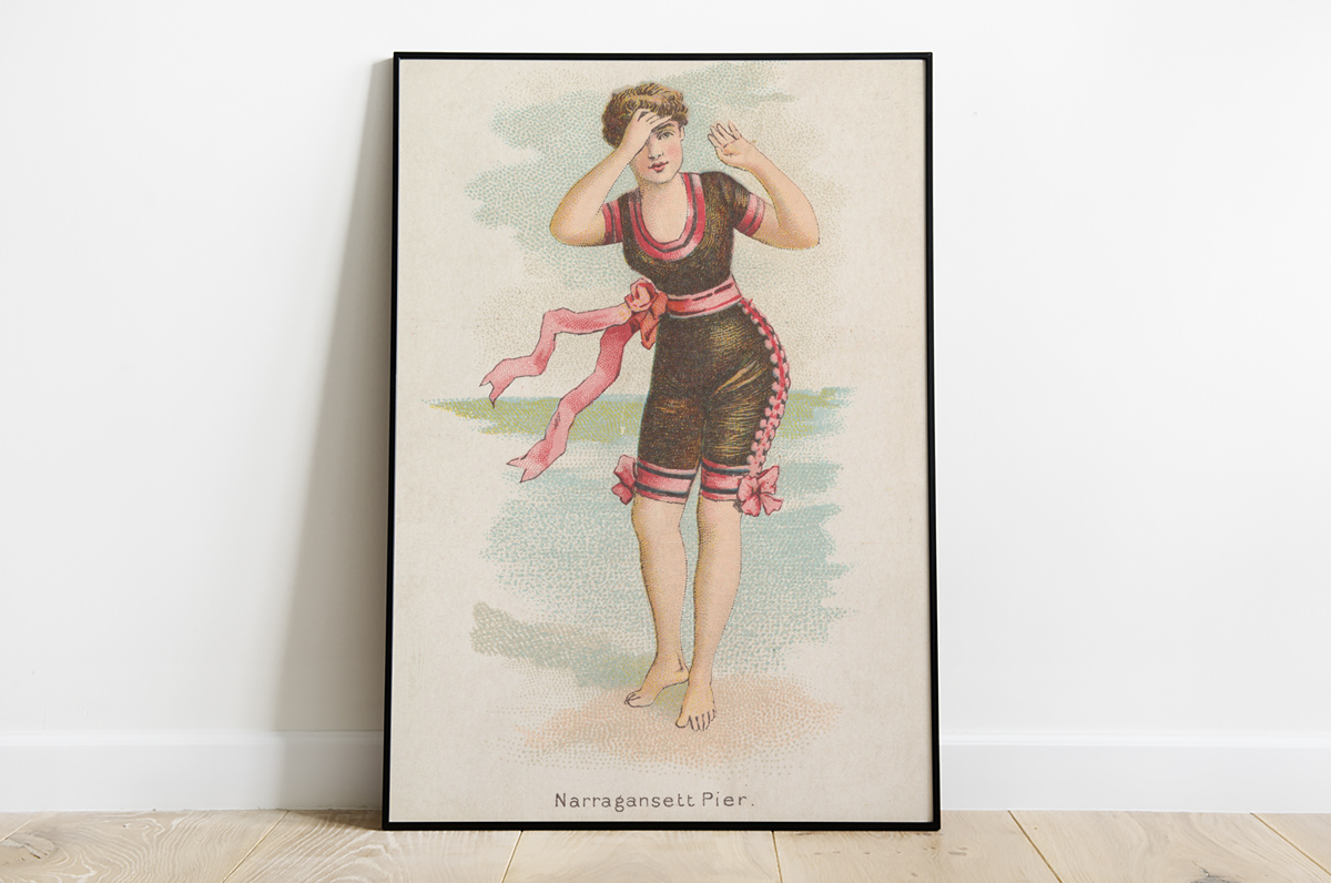 Plakat - Narragansett Pier - pocztówka z 1889 r. z serii Kimball Beautiful Bath - fototapeta.shop