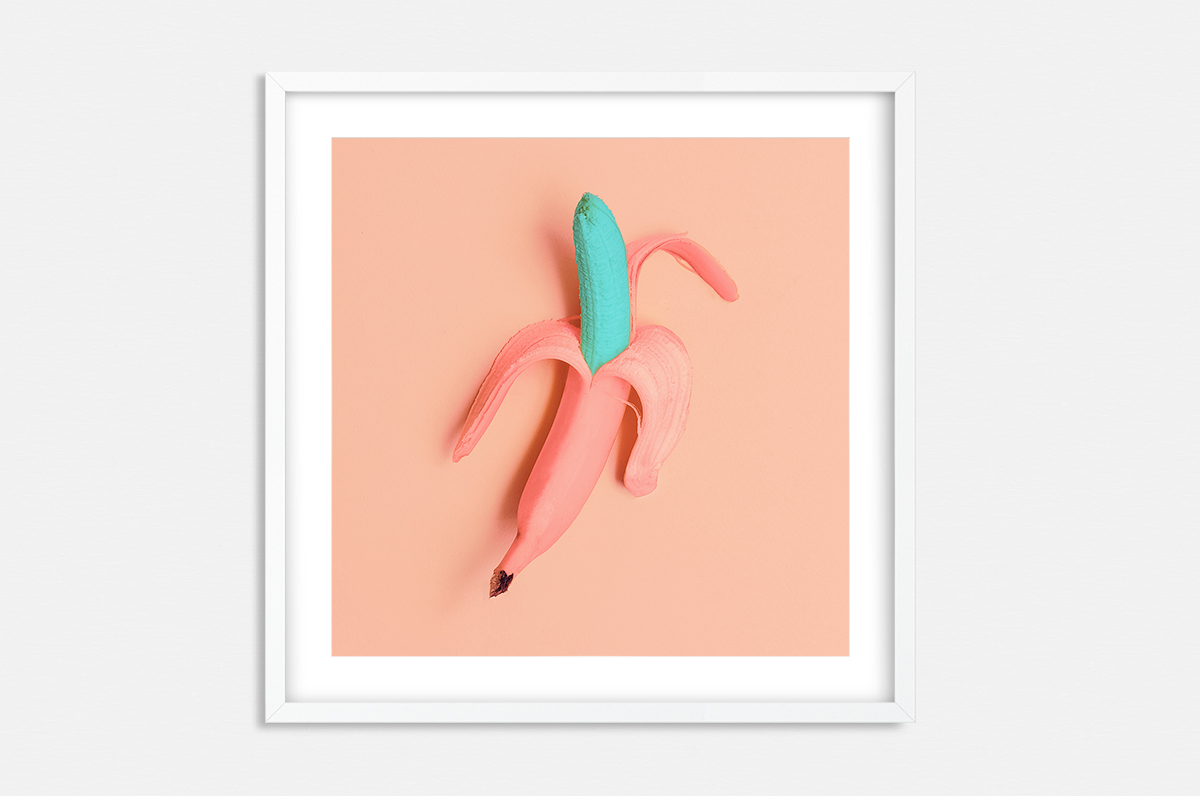 Plakat - Pop-art łososiowy banan - fototapeta.shop