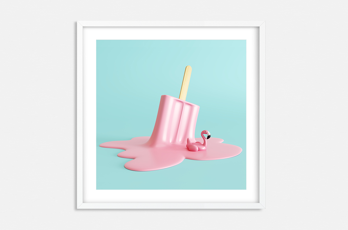 Plakat - Pop-Art różowy lód - fototapeta.shop