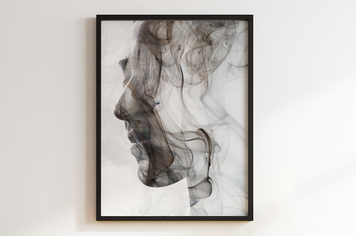 Plakat - Profil z dymu - fototapeta.shop