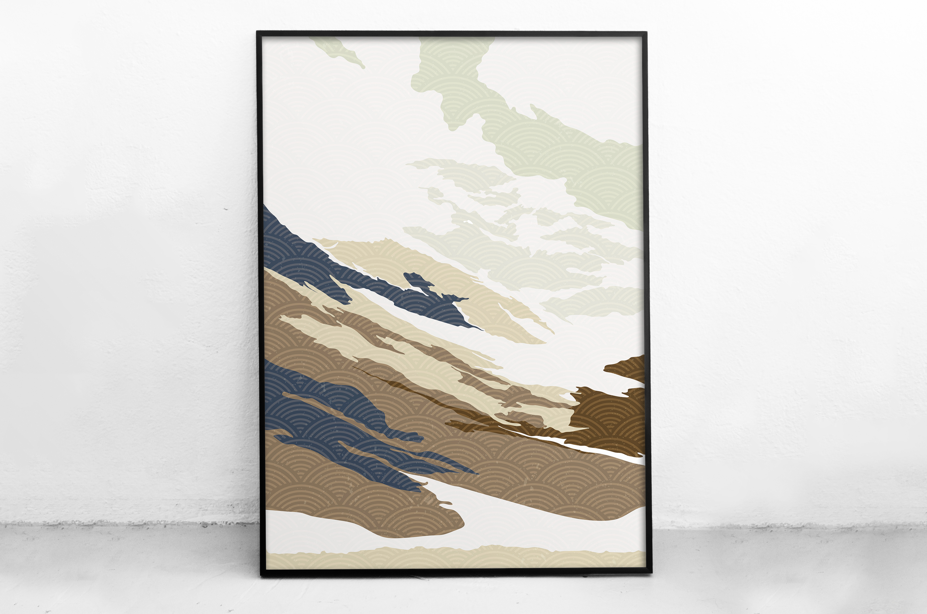 Plakat - Góry w stylu japońskim - fototapeta.shop