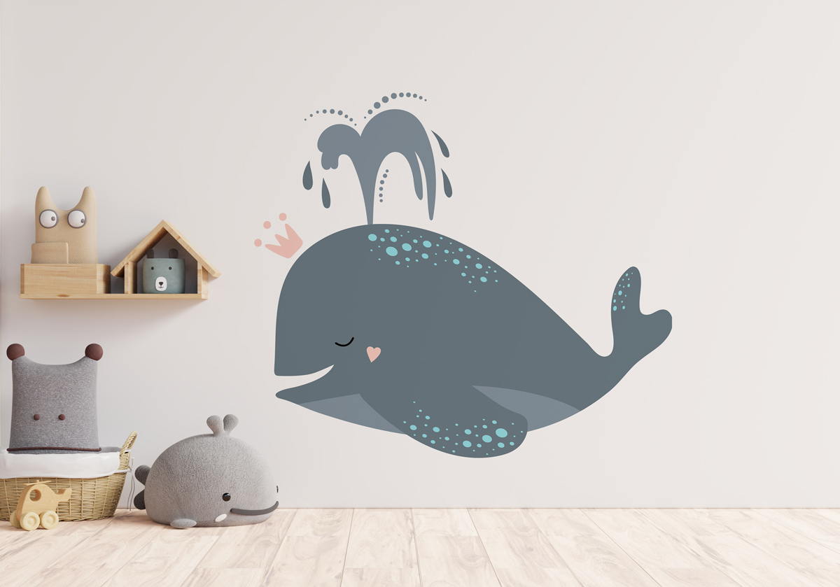 Naklejka - Szary wieloryb - fototapeta.shop